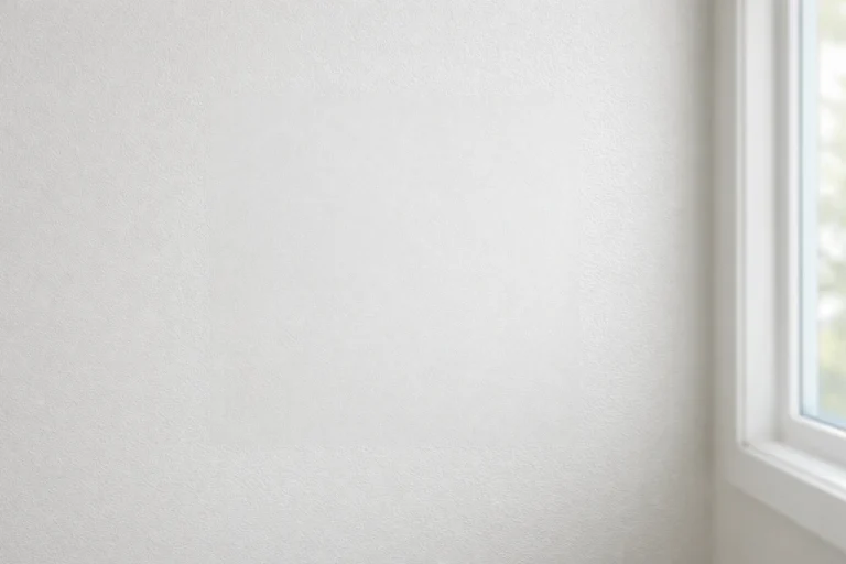 Perfectly patched drywall with invisible seamless repair ready for painting