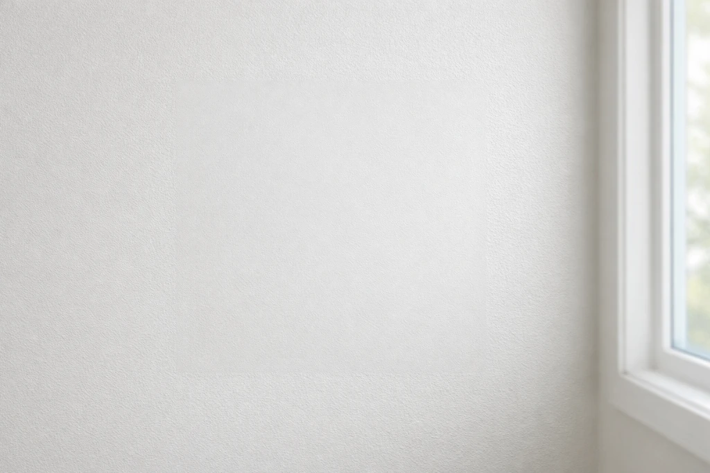 Perfectly patched drywall with invisible seamless repair ready for painting